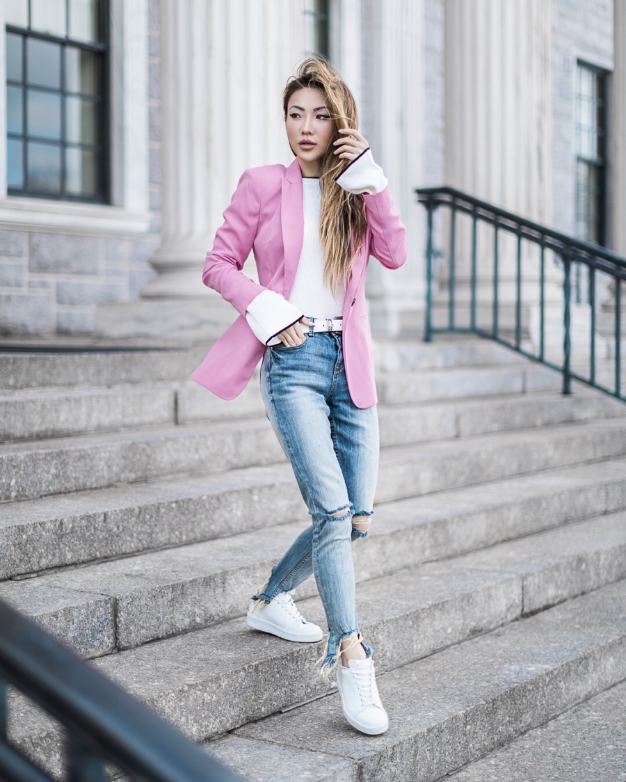 skills you need to be a full-time blogger, pink blazer outfit // NotJessFashion.com