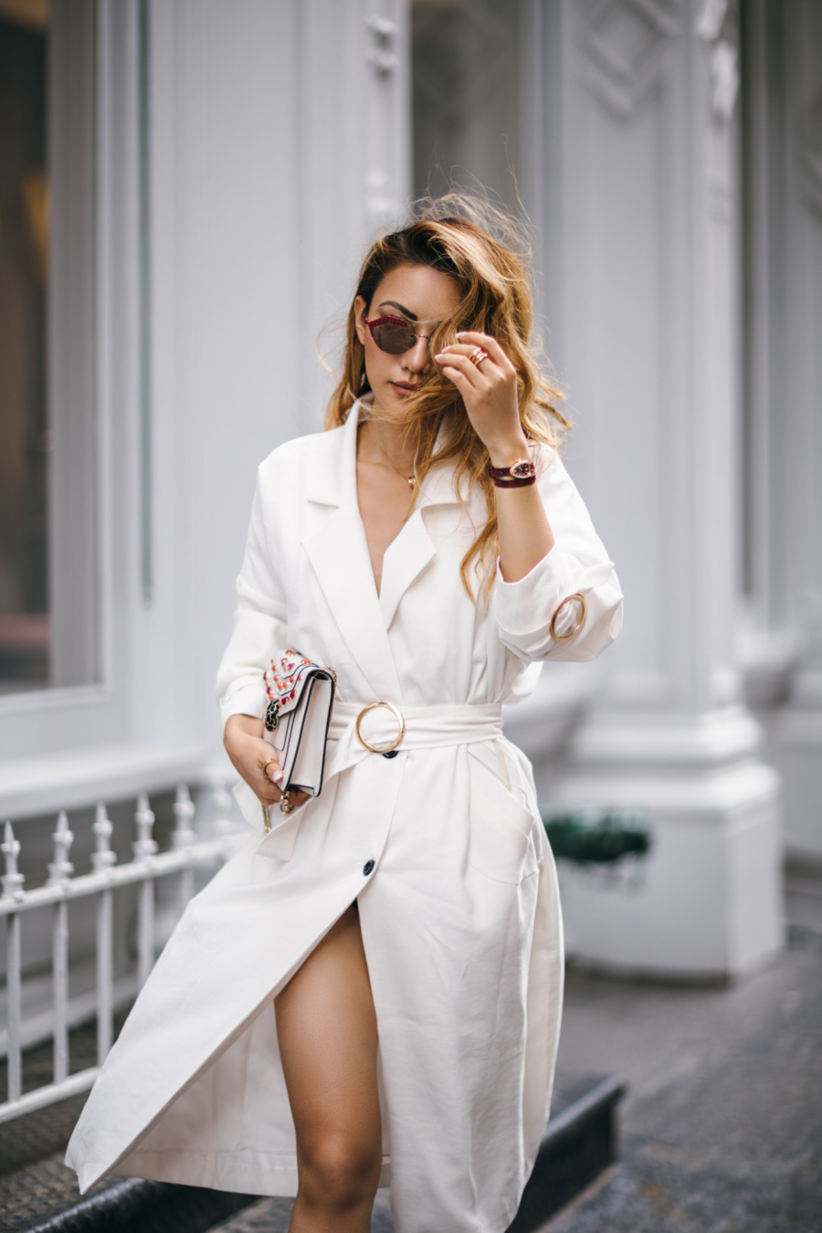 White Trench Coat Dress and Bulgari Serpenti Collection - One Serpenti Watch, Three Outfits // NotJessFashion.com
