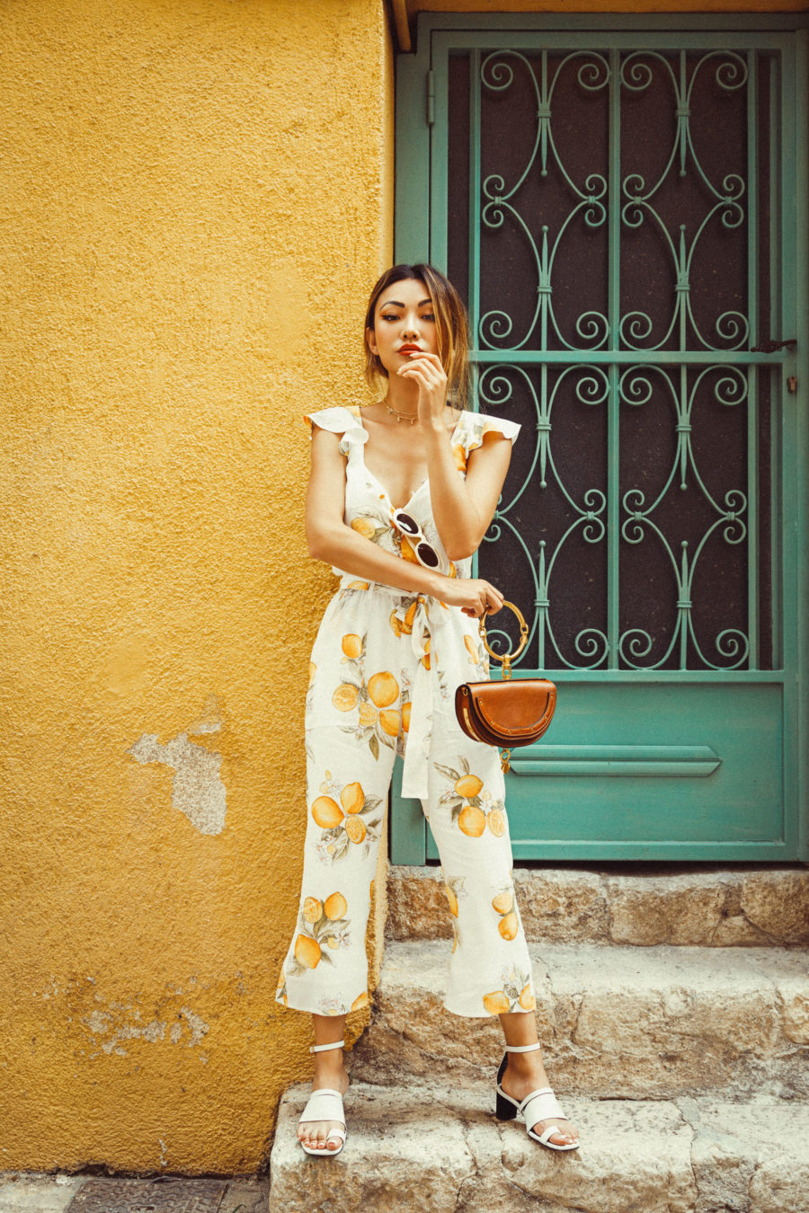 For Love and Lemons Jumpsuit and Toe Ring Sandals // NotJessFashion.com
