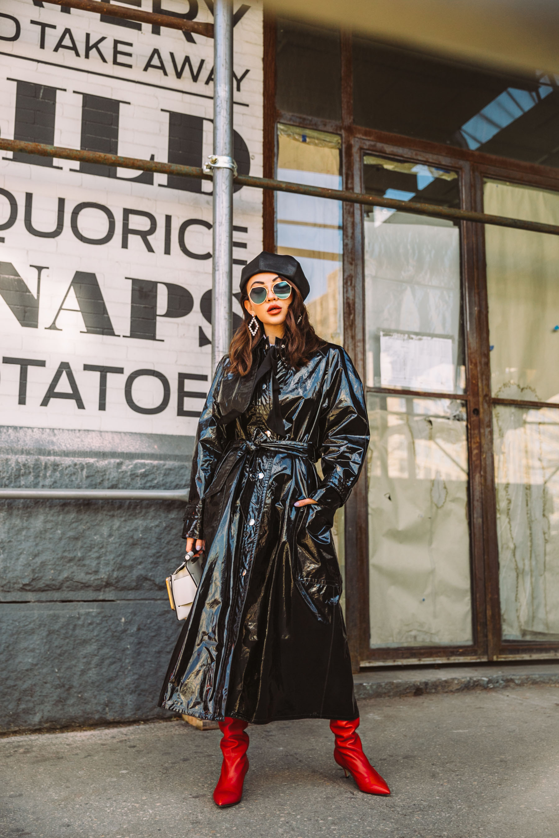 high street pieces for fall, leather trench coat, NYFW AW18 street style // Notjessfashion.com