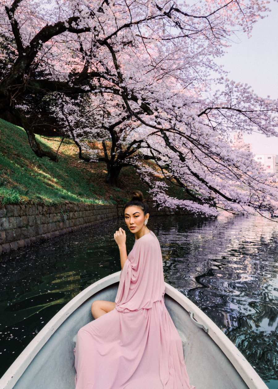 Pink Chiffon Dress, Spring Outfits Ideas, Tokyo Travels, Cherry Blossoms in Japan // NotJessFashion.com