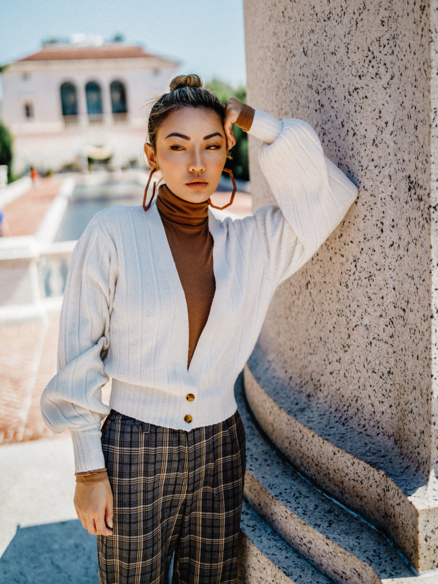 fall style picks for 2020 - cropped cardigan and plaid pants // Jessica Wang - Notjessfashion.com