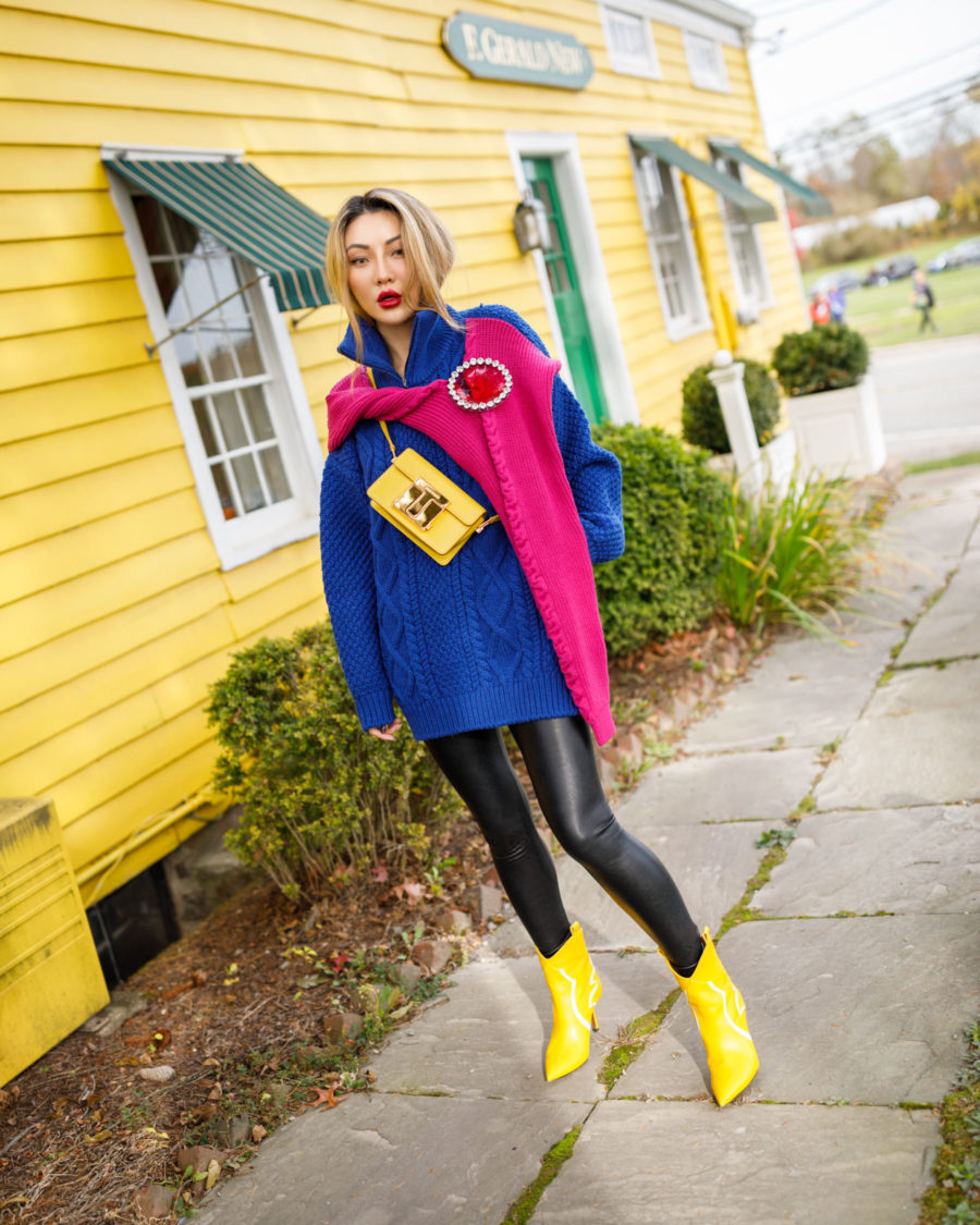 Fall 2020 Boot Trends - yellow booties, leather pants // Jessica Wang - Notjessfashion.com