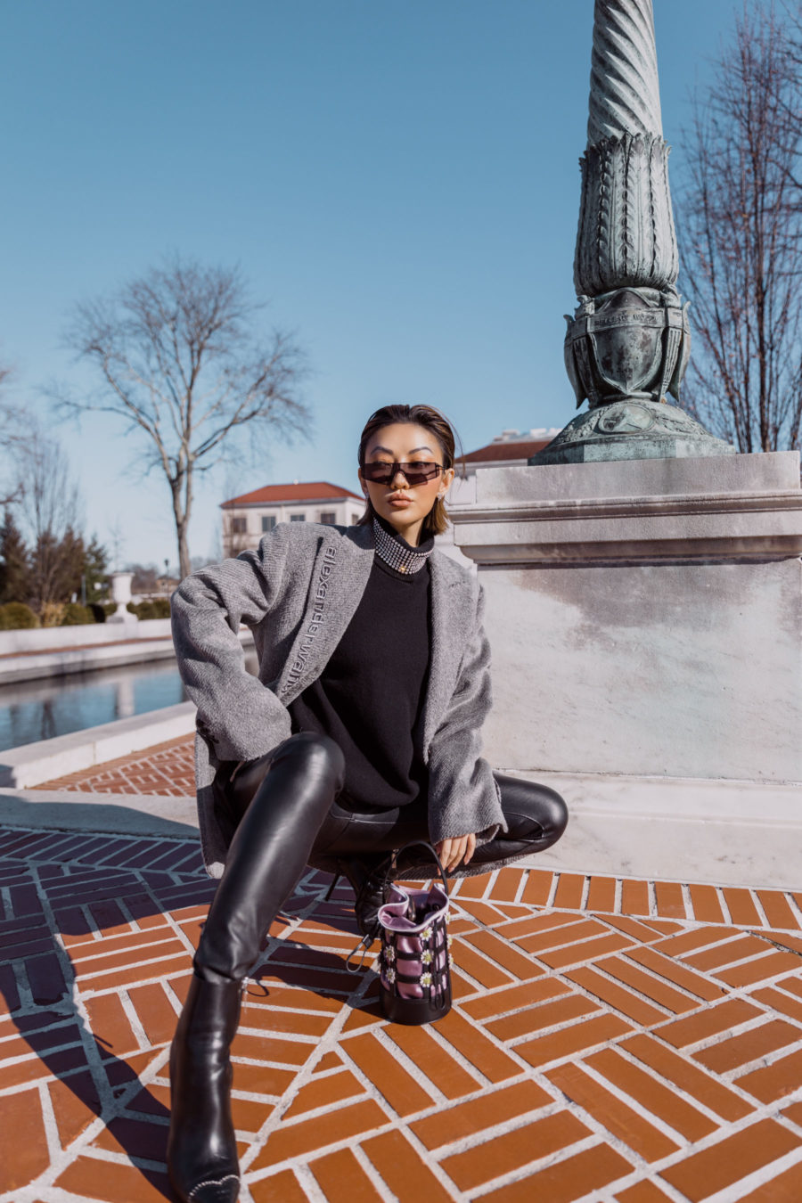 fashion blogger jessica wang wearing winter fabrics like leather leggings // Jessica Wang - Notjessfashion.com