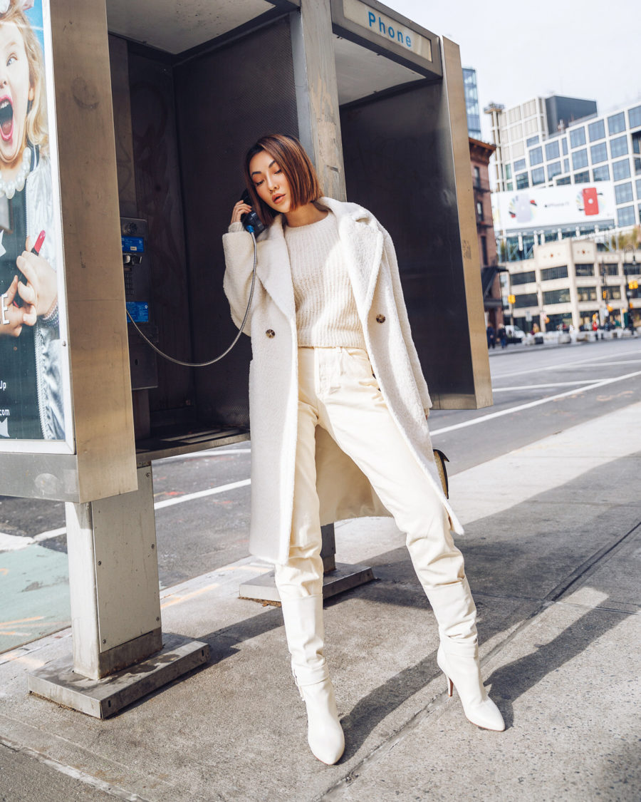 fall style picks for 2020 - shearling jacket and white boots // Jessica Wang - Notjessfashion.com