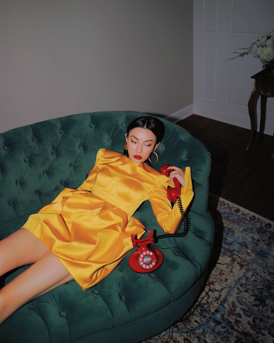 fashion blogger jessica wang wears balmain yellow dress for SS21 and shares the best trends from fashion week // Jessica Wang - Notjessfashion.com