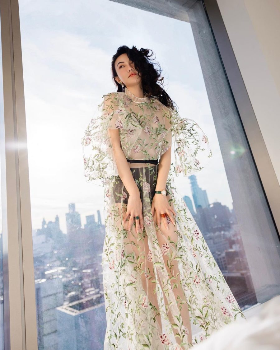 jessica wang wearing  lingerie trends featuring a ruffle dress // Jessica Wang - Notjessfashion.com